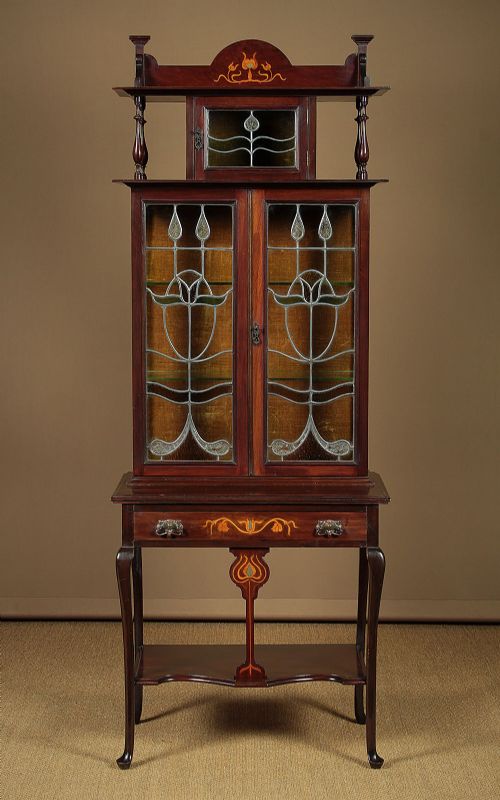 English Art Nouveau Style Display Cabinet C.1900.