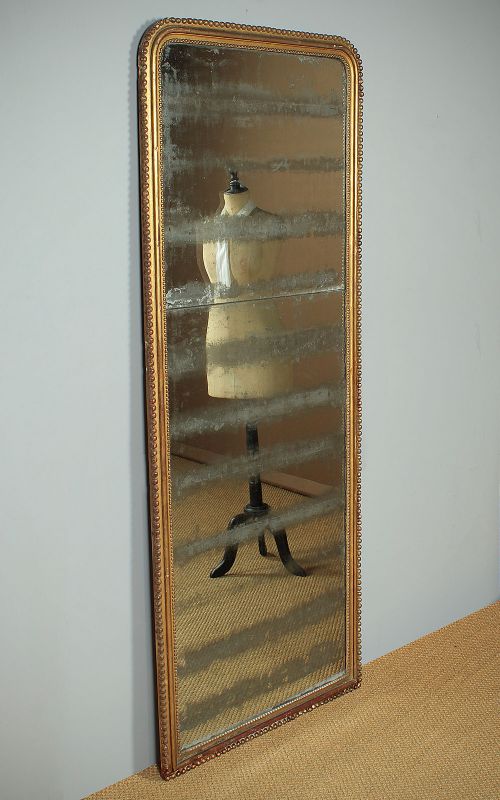 Tall Giltwood Pier Glass or Dressing Mirror C.1880.