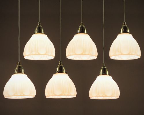 Set of Six Hanging Lights C.1920.
