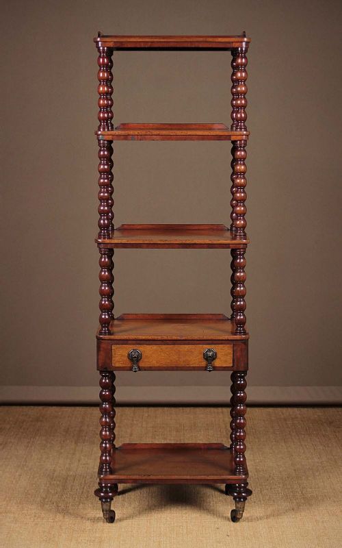 Mahogany Five Tier Stand with Bobbin Turned Columns C.1840.
