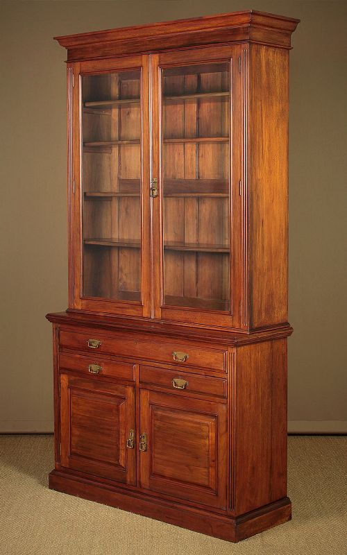 Tall Edwardian Walnut Bookcase C.1910.