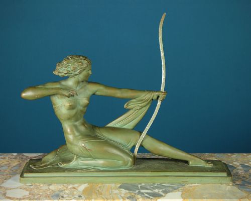 Art Deco Terracotta Sculpture of the Goddess Diana C.1930.