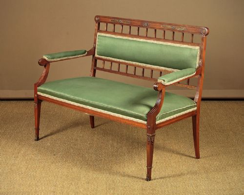 Edwardian Era Open Arm Settee C.1910.