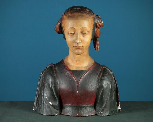 fig 1. Polychrome Plaster Bust of a Renaissance Lady c.1930.