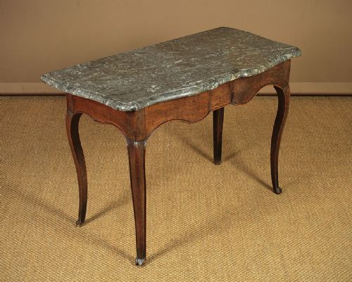 Serpentine Front Oak & Marble Top Console Table C.1790.