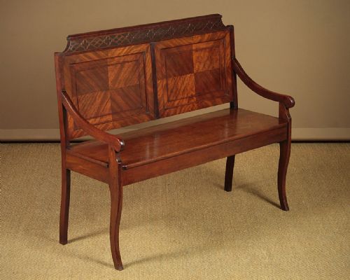 Edwardian Mahogany Hall Seat C.1905.