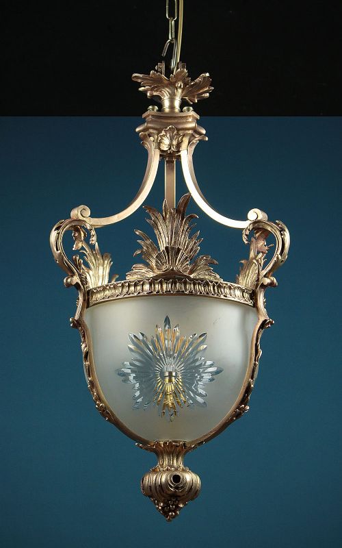 19th.c. Gilded Porch Lantern C.1890.