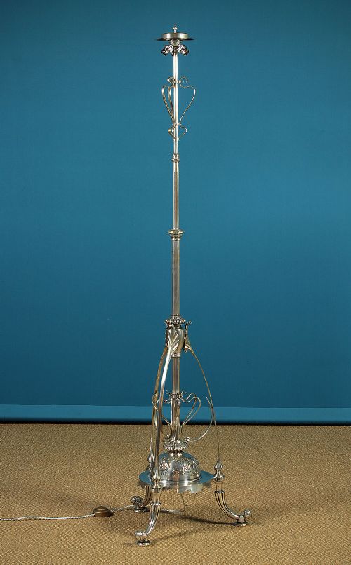 Silver Plated Art Nouveau Style Standard Lamp C.1900.