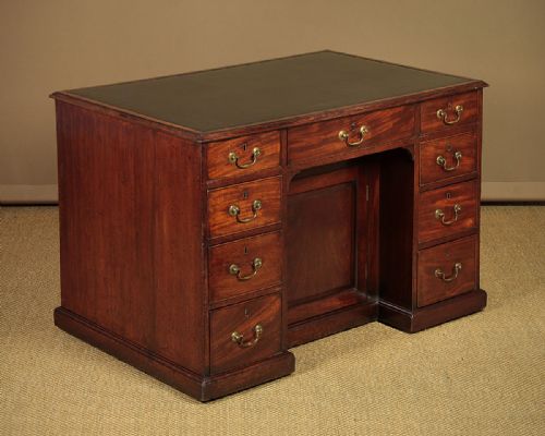 Georgian Mahogany Double Sided Kneehole Desk C.1800.