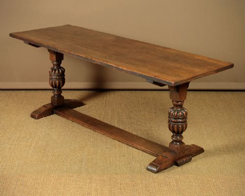 17th.c. Style Oak Refectory Dining Table C.1930.