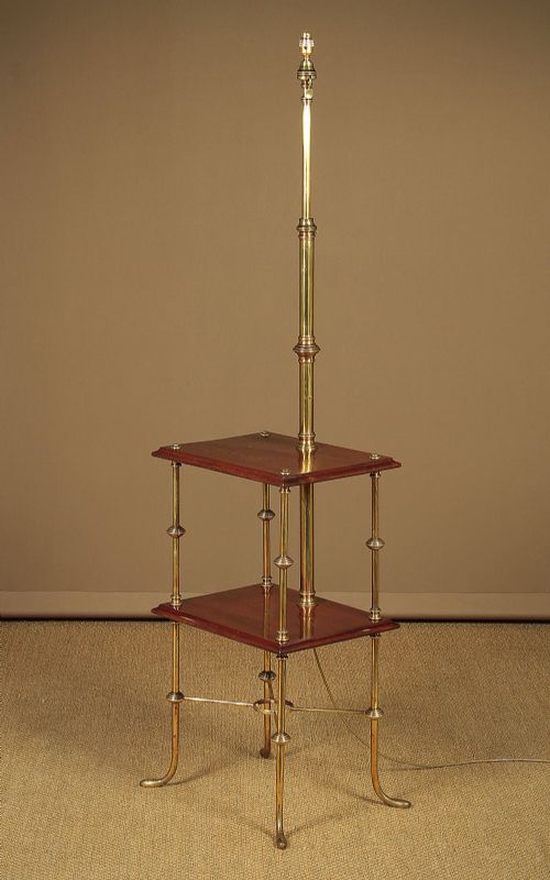 19th.c. Standard Lamp & Two Tier Table C.1890.