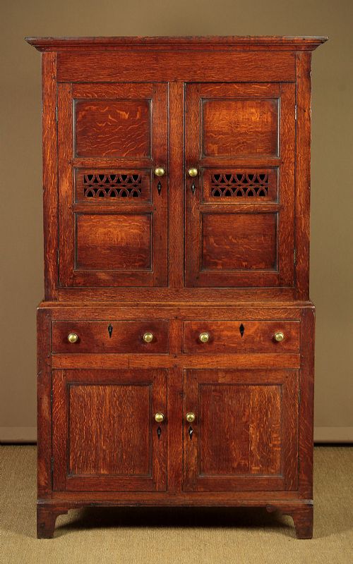 Welsh Oak Bread & Cheese Kitchen Cupboard C.1810.