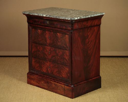 Small Biedermeier Marble Top Chest of Drawers C.1830.