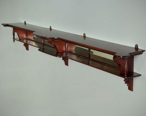 Long Two Tier Mahogany Display Shelf C.1900.