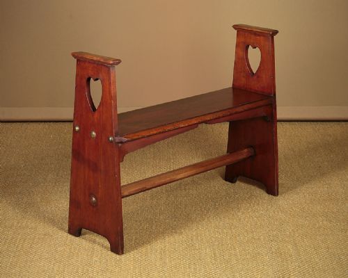 Walnut Arts & Crafts Hall Bench C.1900.