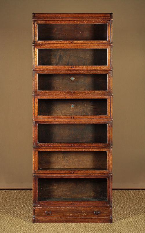 Edwardian Oak Stacking Office Bookcase.