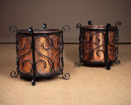 Pair of Copper Log Buckets C.1930.