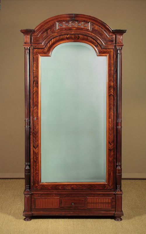 Narrow French Rosewood Wardrobe C.1880.