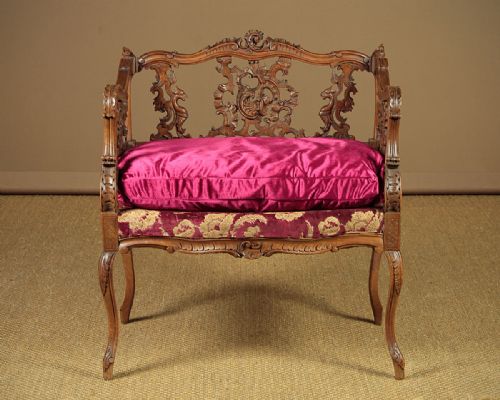 Edwardian Walnut Dressing Stool C.1910.