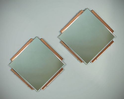 Pair Art Deco Wall Mirrors.