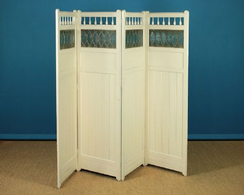 Arts & Crafts Style Painted Folding Screen C.1900.