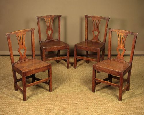 Set of Four Country Chippendale Dining Chairs C.1810.