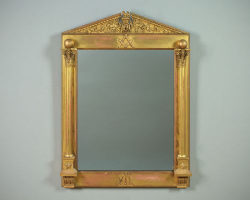 19th.c. Masonic Gilt Framed Mirror C.1870.