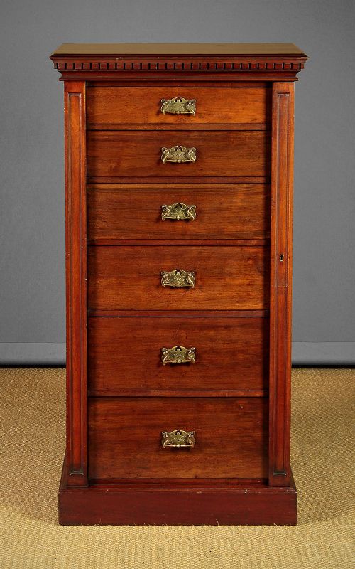 Mahogany Wellington Chest of Drawers by J. Shoolbred & Co C.1900.