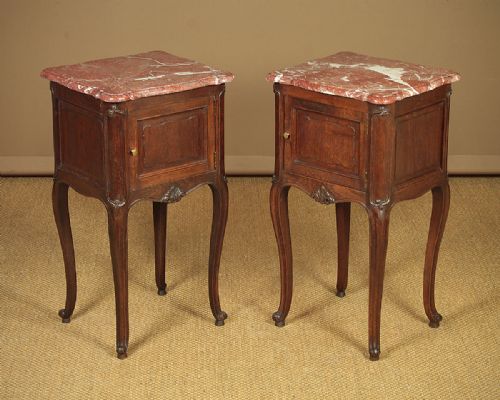 Pair French Oak Bedside Cabinets C.1920.