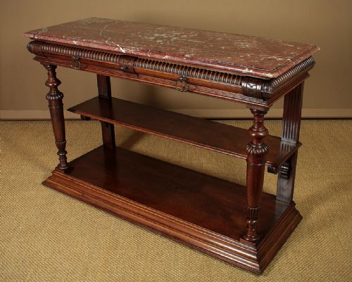 Marble Top Walnut Buffet Sideboard C.1880.