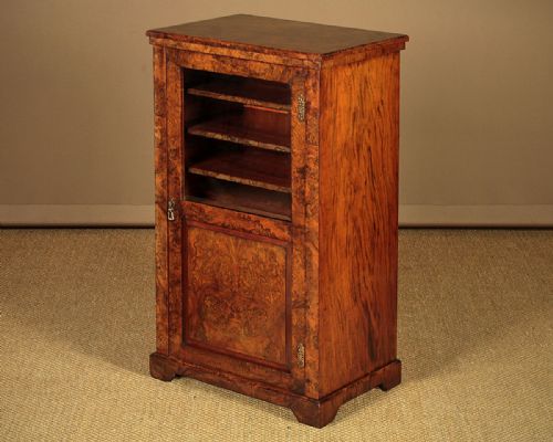 Small Burr Walnut Side Cabinet C.1890.