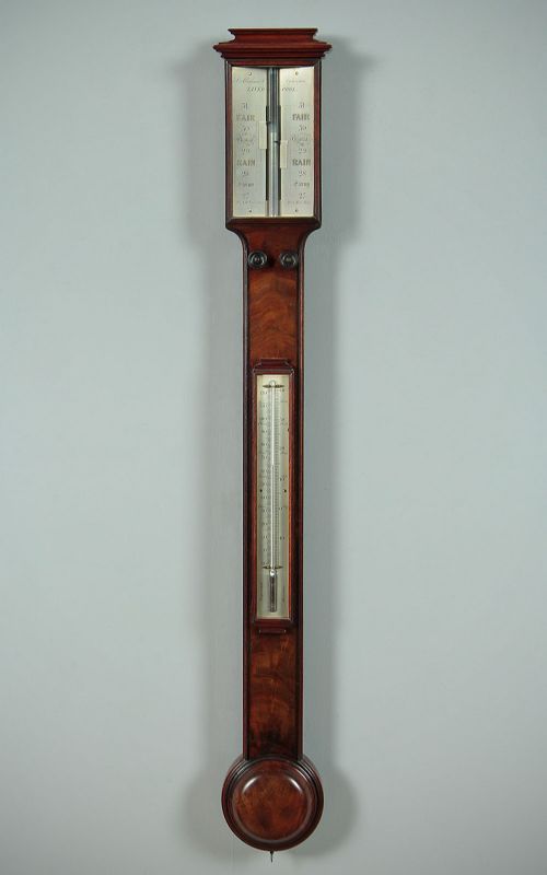 Mahogany Stick Barometer by A. Abraham of Liverpool C.1830.