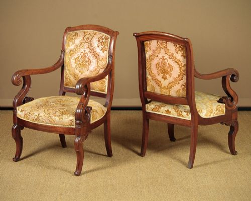 Pair of Regency Mahogany Open Armchairs C.1830.