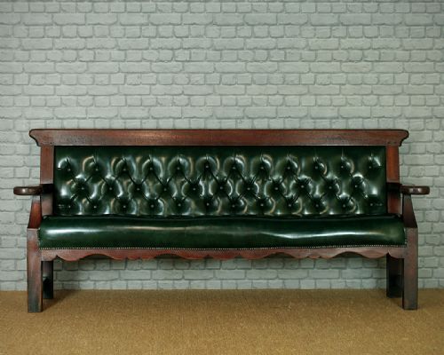 Long Upholstered Waiting Room Seat C.1880.