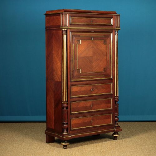 Brass Mounted Rosewood Secretaire Abattant C.1880.