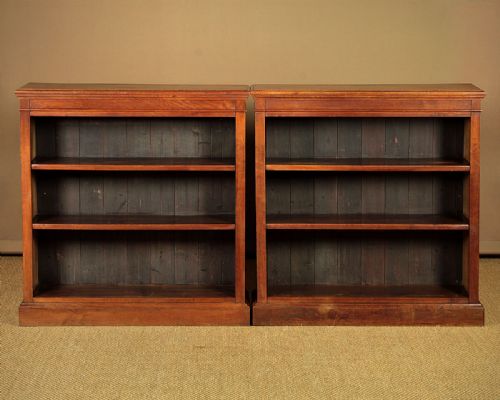 Pair Edwardian Oak Open Bookshelves C.1910.