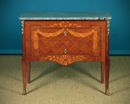 French Marquetry Front Two Drawer Commode C.1930.