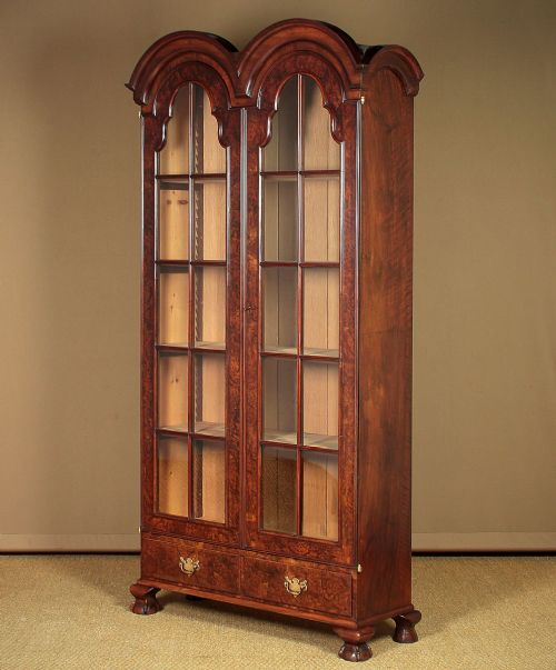 Queen Anne Style Walnut Bookcase C.1920.