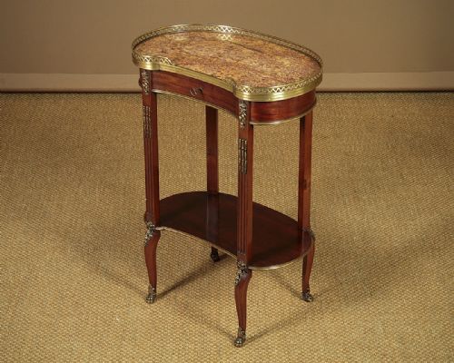 19th.c. Brass Mounted Marble & Mahogany Side Table C.1890.