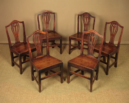 Six Country Hepplewhite Dining Chairs C.1810.
