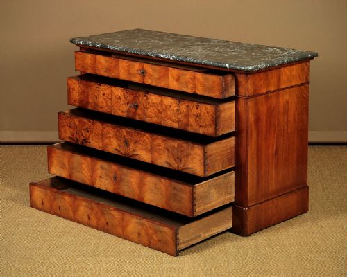 Walnut Marble Top Chest of Drawers C.1840.