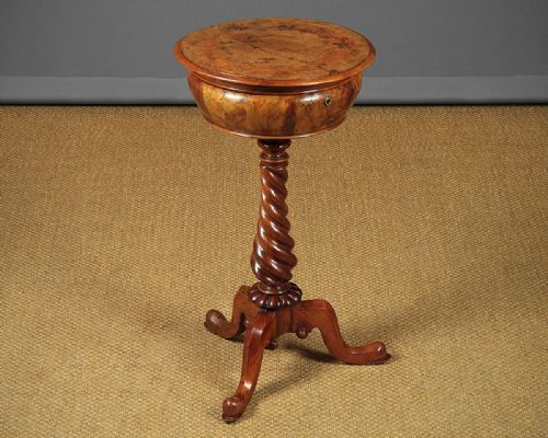 Burr Walnut Wine Table with Storage C.1870.