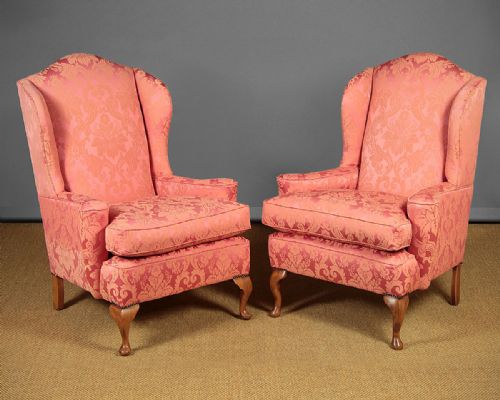 Pair of Large Wingback Armchairs C.1930.