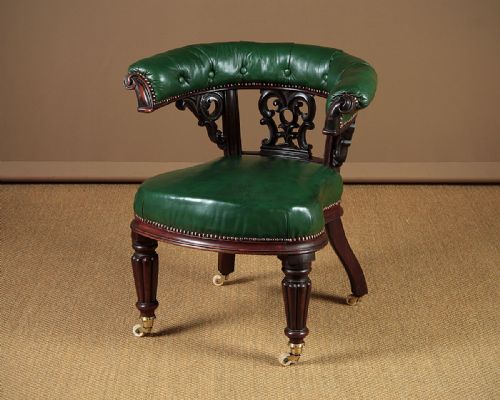 William IV Mahogany & Leather Desk Armchair C.1830.