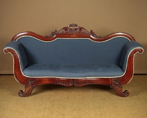 Regency Era Walnut Scroll End Sofa C.1830.