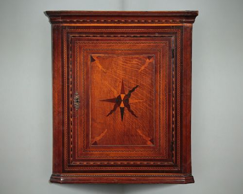 Early 19th.c. Corner Cupboard with Exceptional Inlaid Front C.1810.