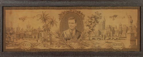 fig 1. Charles Lindbergh & The Spirit of St Louis Commemorative Tapestry c.1927.