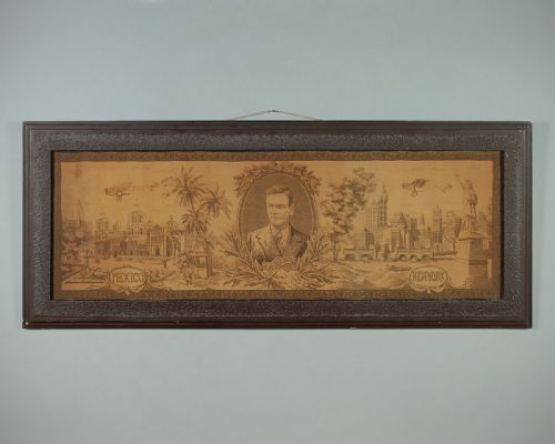Charles Lindbergh & the Spirit of St Louis Commemorative Tapestry C.1927.