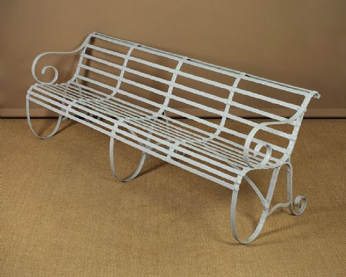 Long Wrought Iron Garden Bench C.1890.