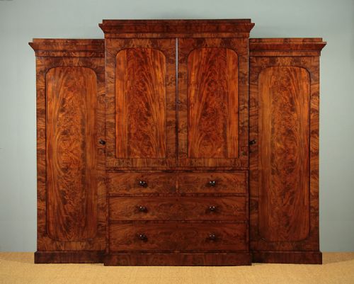 19th.c. Mahogany Combination Wardrobe & Linen Press C.1840.